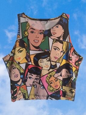 Vintage Comic Girls Wet Seal Cropped Tank